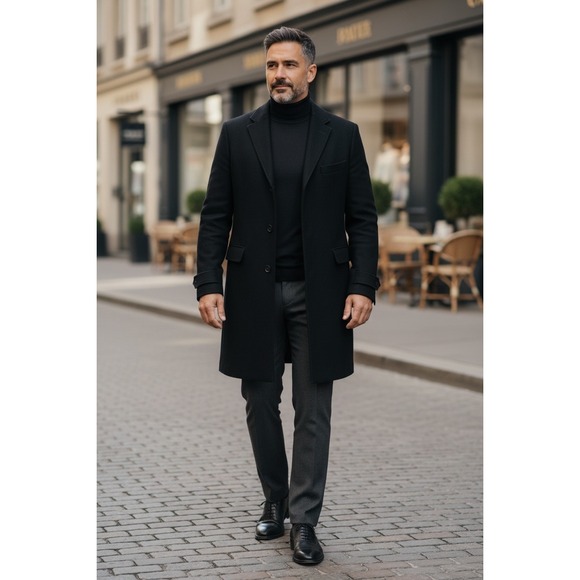 Doherty-Lee Tailoring Other - Doherty-Lee Tailoring Imported Cashmere Vintage Black‎ Long Coat Classy 38R